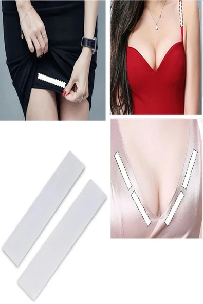 72 Adet Çift Taraflı Transparan Dekolte Kapatıcı Yapışkan  Paça Boyu Düzeltici -Askılı Elbise Bandı ürün görseli 1