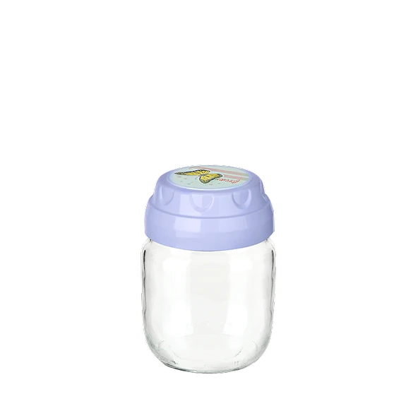 Vintage  Dekoratif  Desenli Cam Kavanoz 425ml - 14,3 oz - 3