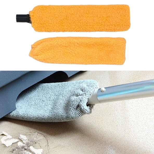 Saplı Mikrofiber Başlıklı Girintili Yüzey Temizleme Mopu Toz Alma Fırçası ürün görseli 1