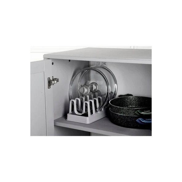 Tencere Kapağı Organizeri - 6 Bölmeli Tencere Kapak Rafı - Resim 3