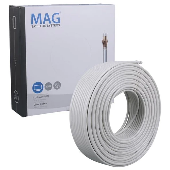 Mag RG6-U4 Bakır SAT1 Anten Kablosu 100 Mt - 4