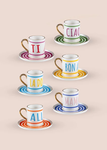 The Mia La Dolce Vita Türk Kahvesi Fincan Takımı 6 Kişilik - Resim 4