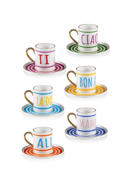 The Mia La Dolce Vita Türk Kahvesi Fincan Takımı 6 Kişilik - Resim 3