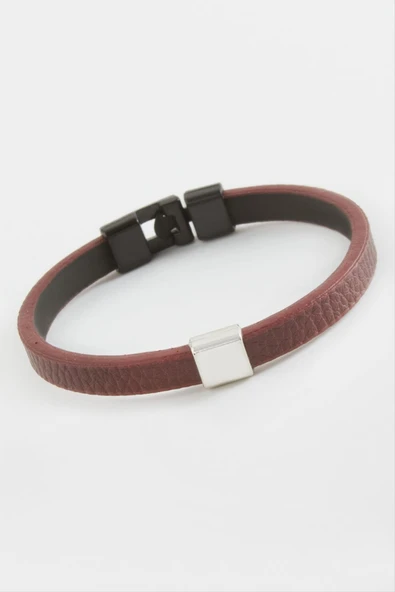 Kare Kaliteli Suni Deri Bileklik - Resim 2