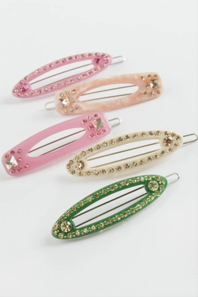 Karışık Taşlı Klipsli Toka - 3