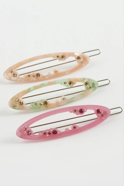 Oval Taşlı Klipsli Toka