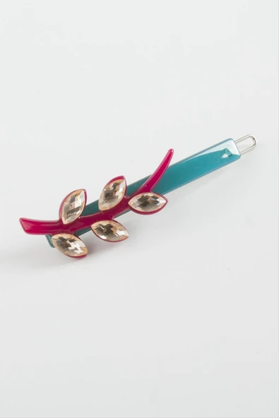 Yaprak Taşlı Klipsli Toka - 2