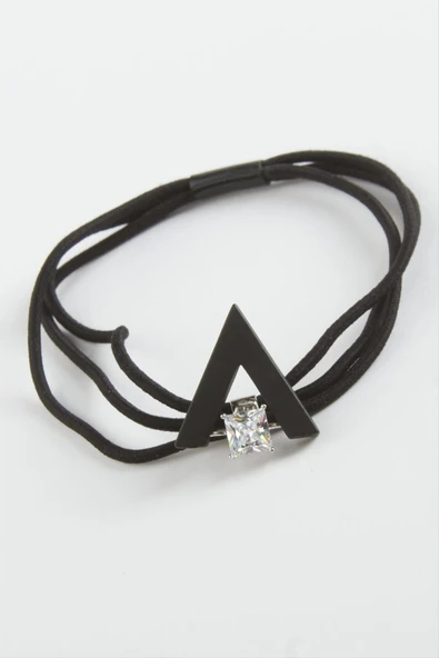 Üçgen Taşlı Lastikli Toka - Resim 2