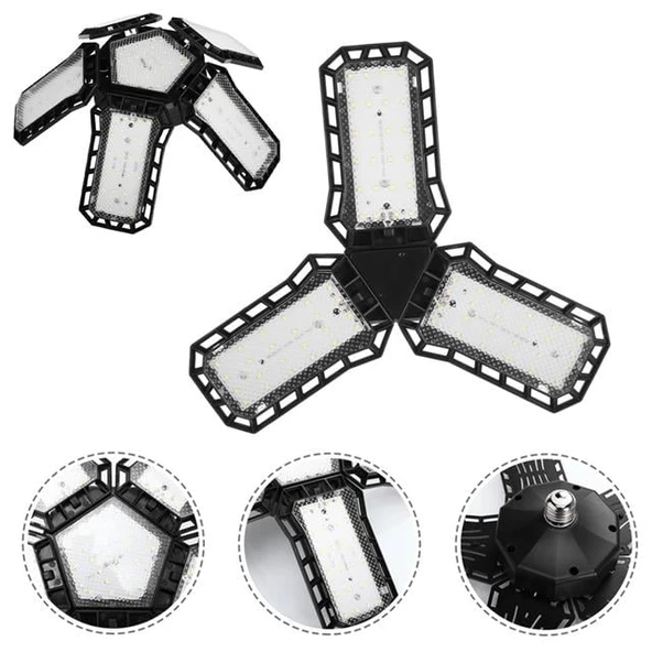 Ledx Ayarlanabilir Açılı 3 Kanatlı 72 Smd Ledli Galaxy Projektör Işığı 40W 4400 Lumen E27 32cm