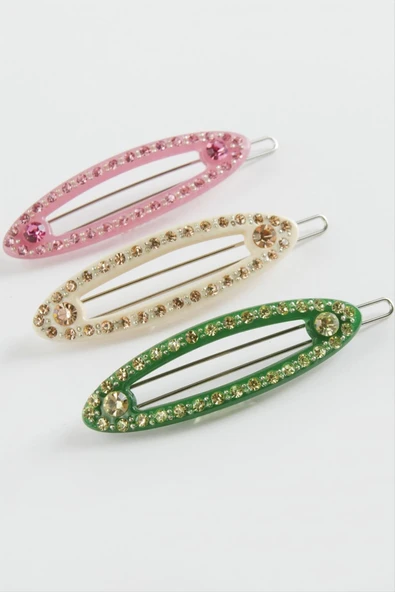 Karışık Taşlı Klipsli Toka - 2