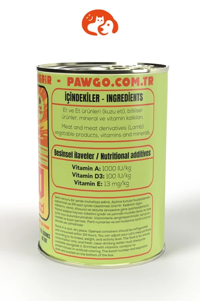 Pawgo Lamb Luxe | Kuzu Etli | 400g X 24 | Parça Etli | Kedi Yaş Mama - 5