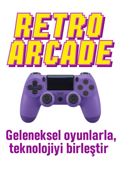 Yeni Nesil PS4 Kolu  Kablosuz, Şarj Edilebilir, Ergonomik + Titremeli + Dayanıklı Oyun Dostu MOR