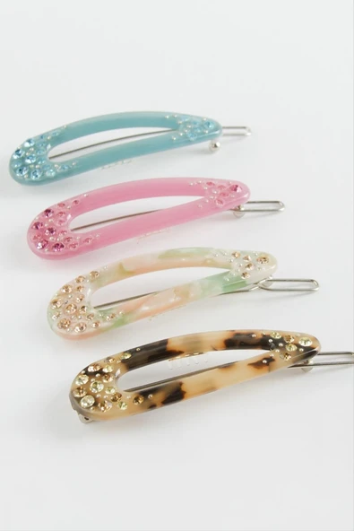 Oval Taşlı Klipsli Toka