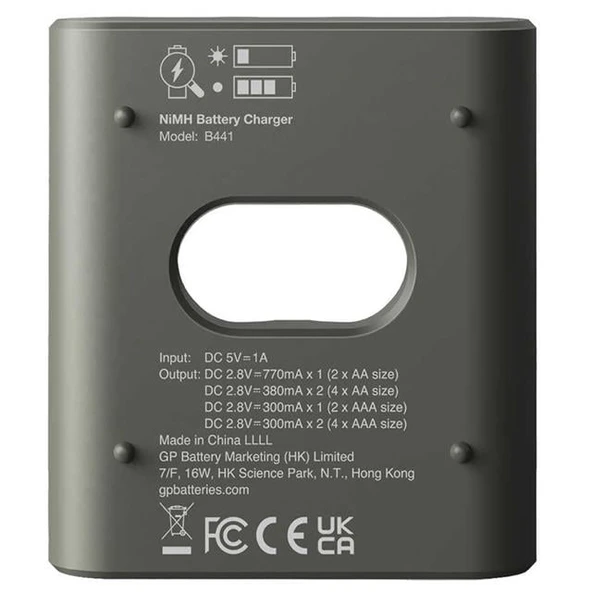 GP Recyko B441 Usb 4’lü AA - AAA Pil Şarj Cihazı (GPACSB44103 GPB441R21-2GTLB1) - Resim 4