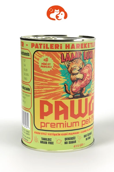 Pawgo Lamb Luxe | Kuzu Etli | 400g X 24 | Parça Etli | Kedi Yaş Mama - 3