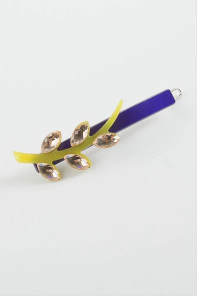 Yaprak Taşlı Klipsli Toka - 4