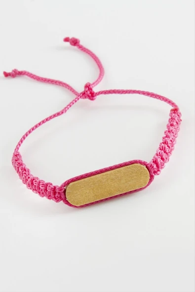 Ahşap Makrome Örgülü Bileklik - Resim 4