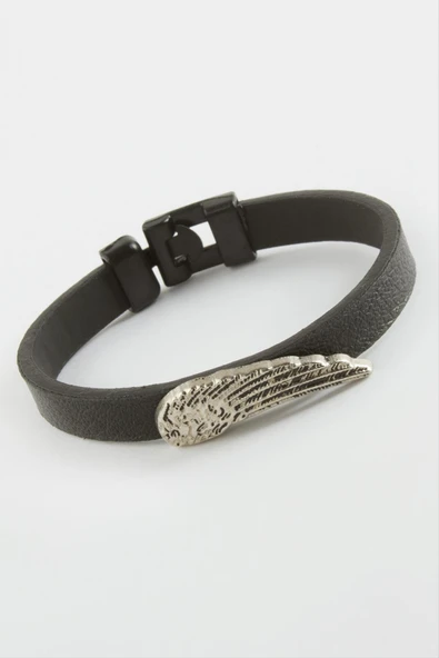 Kanat Kaliteli Suni Deri Bileklik - Resim 2