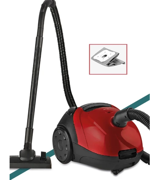 Micro Kırmızı 2,5 Litre Kapasiteli Yıkanabilir Toz Torbalı 5 Yıl Garantili Elektrikli Süpürge