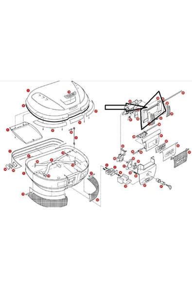 Givi Z367N Çanta Kilit Mekanızma Kapak Üst E52 ürün görseli