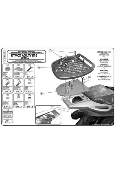 Givi E137 Kymco Agılıty 50-125-150-200 (08-13) Arka Çanta Taşıyıcı - 2