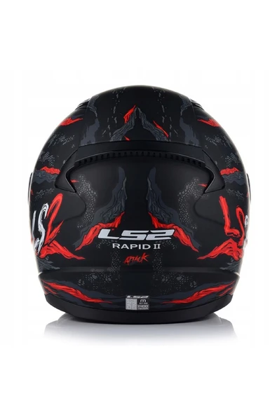 LS2 Rapıd 2 Kaıju Mat Siyah-Kırmızı Fullface Motosiklet Kaskı Gri Camlı - Resim 3