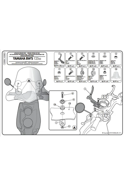 Kappa A288ak Yamaha Bws 125 (10-16) Rüzgar Siperlik Baglantisi ürün görseli 1