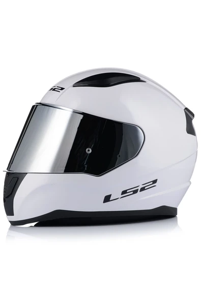 LS2 Rapıd 2 Beyaz Kapalı Motosiklet Kaskı Gri Camlı - Resim 4