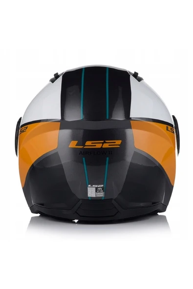 LS2 Aırflow 2 Cover Siyah-Beyaz-Gold Açık Motosiklet Kaskı - Resim 4