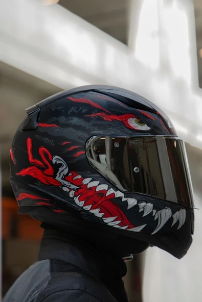 LS2 RAPID 2 KAIJU MAT SİYAH-KIRMIZI-BEYAZ KASK - Resim 4