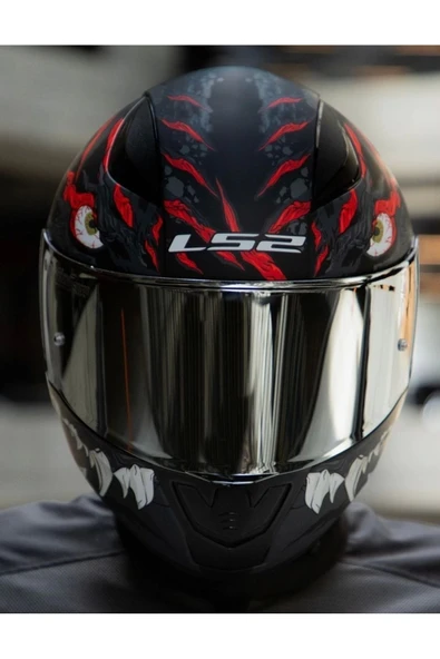 LS2 Rapıd 2 Kaıju Motosiklet Kaskı Gri Camlı - Resim 4