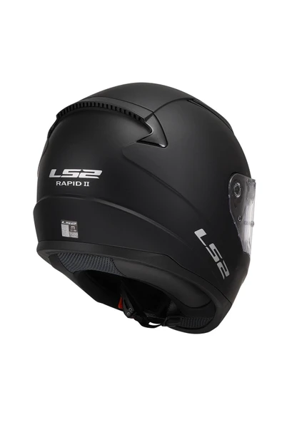 LS2 RAPID 2 MAT SİYAH KAPALI MOTOSİKLET KASKI - Resim 3