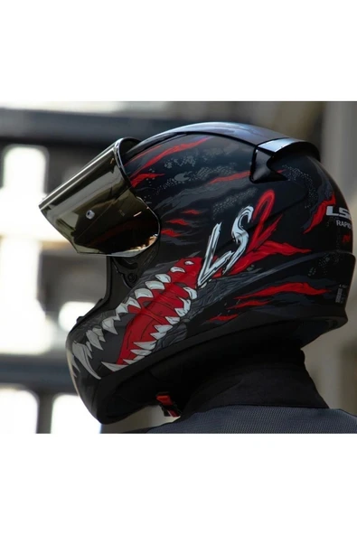 LS2 Rapıd 2 Kaıju Motosiklet Kaskı Gri Camlı ürün görseli