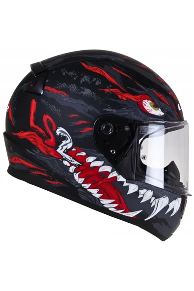 LS2 Rapıd 2 Kaıju Kapalı Motosiklet Kaskı Mat Siyah-Kırmızı-Beyaz ürün görseli