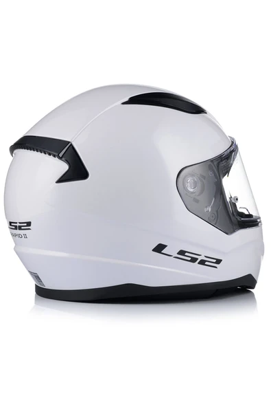LS2 Rapıd 2 Beyaz Kapalı Motosiklet Kaskı Şefaf Camlı - Resim 4