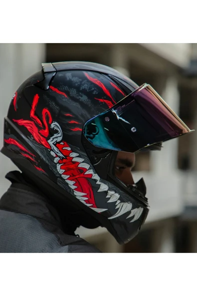 LS2 RAPID 2  KAIJU KAPALI MOTOSİKLET KASKI GÖKKUŞAĞI CAMLI - Resim 2