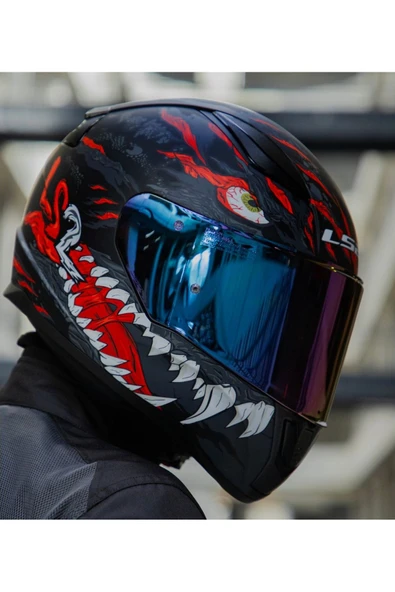 LS2 RAPID 2  KAIJU KAPALI MOTOSİKLET KASKI GÖKKUŞAĞI CAMLI - Resim 4