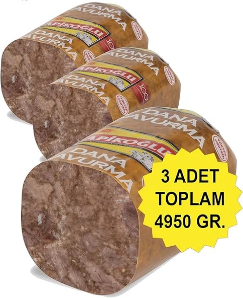 Apikoğlu BLOK DANA KAVURMA 3'LÜ PAKET 4950 GR - 1