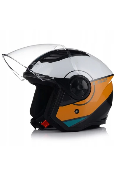 LS2 Aırflow 2 Cover Siyah-Beyaz-Gold Açık Motosiklet Kaskı ürün görseli 1