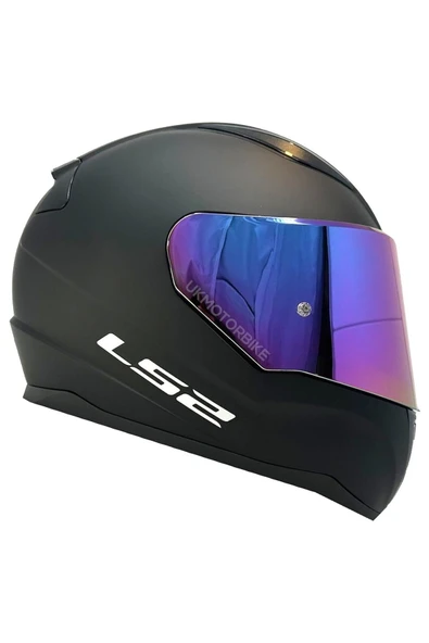 LS2 RAPID 2 MAT SİYAH KAPALI MOTOSİKLET KASKI GÖKKUŞAĞI CAMLI - Resim 2
