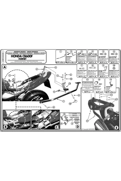 Kappa Kz258honda600hornet(03-06)arkaçantataşıyıcı ürün görseli 1