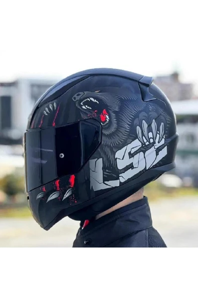 LS2 Rapid 2 Clawn Full Face Motosiklet Kaskı Şeffaf Siyah Vizörlü ürün görseli