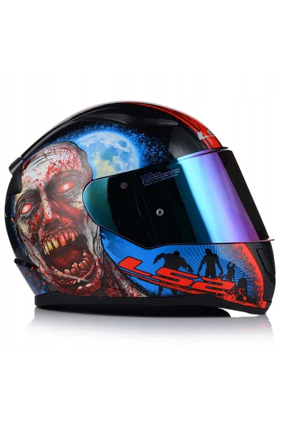 LS2 Rapıd 2 Zombıe Kapalı Motosiklet Kaskı  Gökkuşağı Camlı ürün görseli