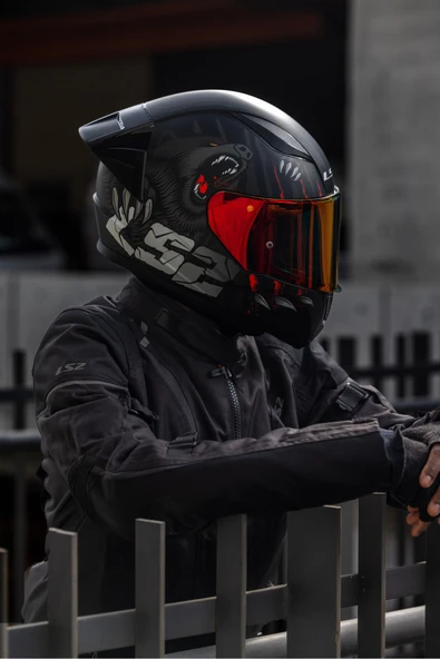 LS2 RAPID 2 RACE CLAWN KAPALI MOTOSİKLET KASKI KIRMIZI CAMLI - Resim 2