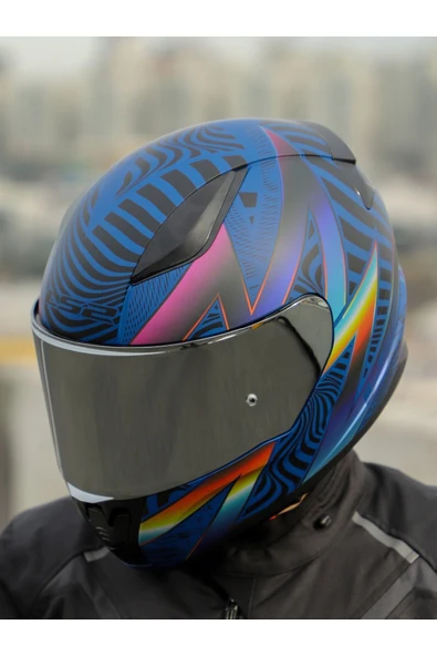 LS2 RAPID 2 OPTIK MAT MAVİ-MOR KASK - Resim 4