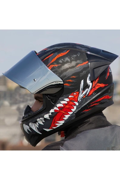 LS2 Rapıd 2 Race Kaıju  Motosiklet Kaskı Gri Camlı ürün görseli