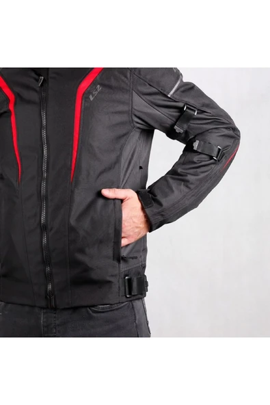 LS2 Sepang 4 Mevsim Motosiklet Montu Siyah-Gri-Kırmızı - Resim 4