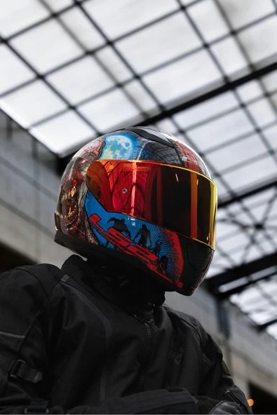 LS2 RAPID 2 ZOMBIE SİYAH-KIRMIZI KASK - Resim 7