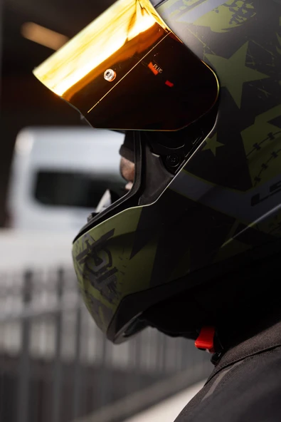 LS2 RAPID 2 THUNDER BIRDS MAT YEŞİL-SİYAH-GRİ KASK - Resim 4