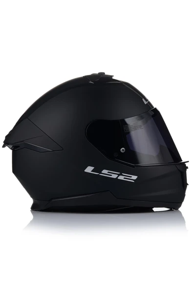 LS2 Stream 2 Mat Siyah Kapalı Motosiklet Kaskı Siyah Camlı - Resim 3